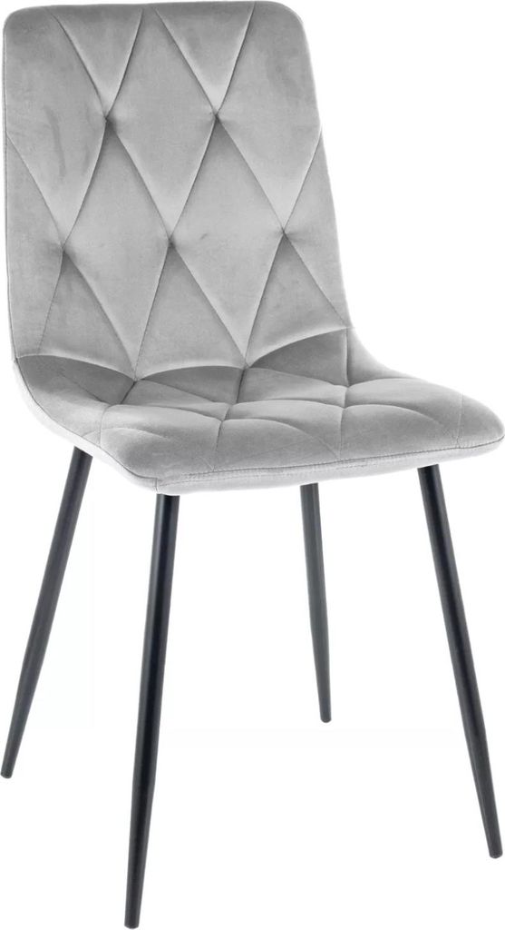 Chaise de salle à manger rembourrée WIEKA - noir / gris Image du produit 