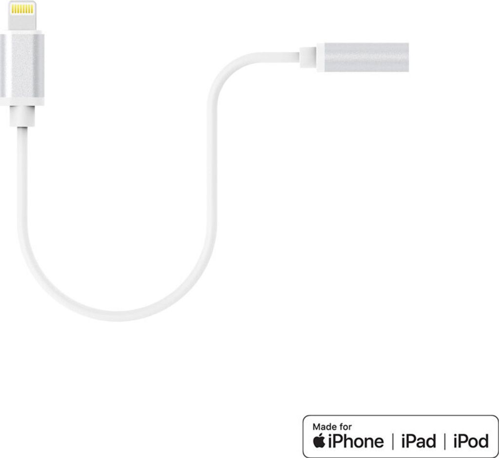 PREMIUM Adapter Lightning auf 3,5 mm AUX MFI-, weiß (21435