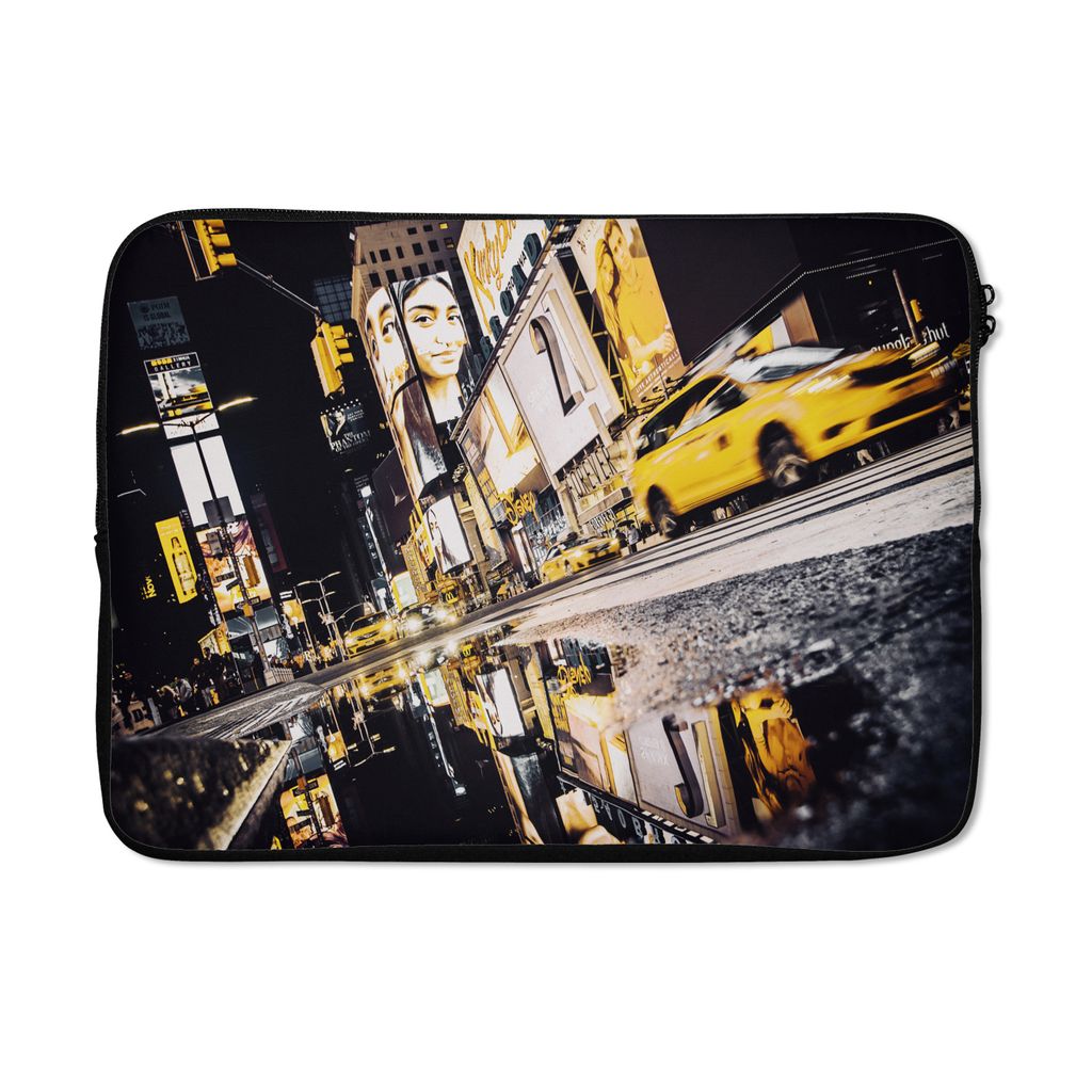 MuchoWow Laptop Hülle 14 ZollNew York - Gelb - Wasser Laptoptasche - Laptoptasche - Stoßsicher - Schutzhaube