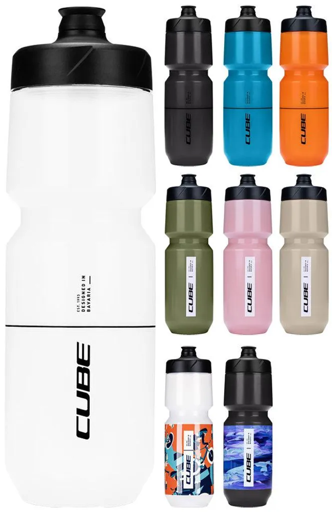 Bidon de Vélo CUBE Flow 750 ml sans BPA Coloris Bleu et Orange Sport