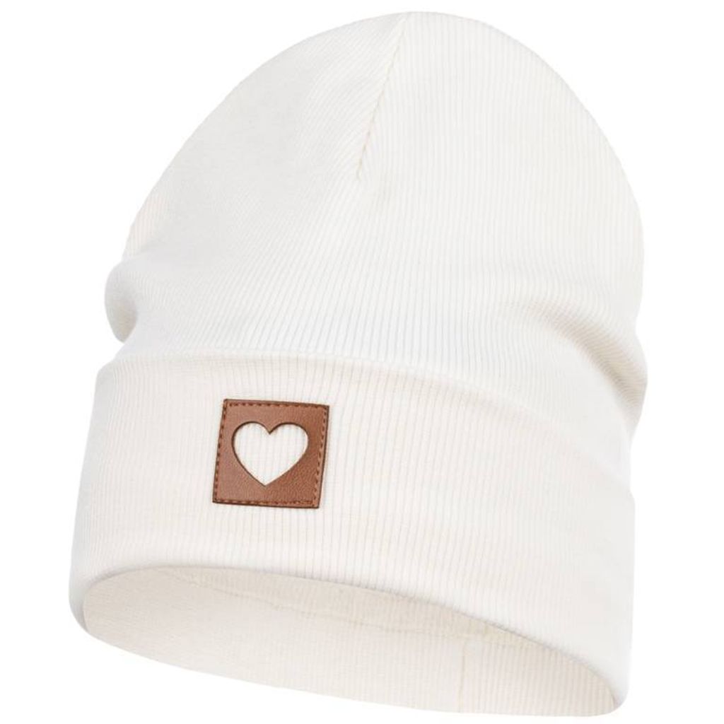 Smarilla Mütze Mädchen Damen Kinder Beanie gerippt, Gr. 54-56, Creme