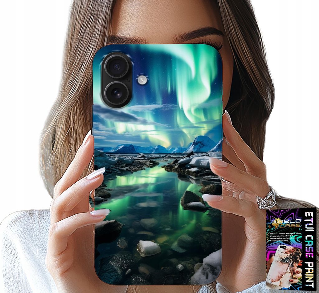 Etui Für Iphone 16 Plus - Alaska Aurora Borealis Etui + Glas