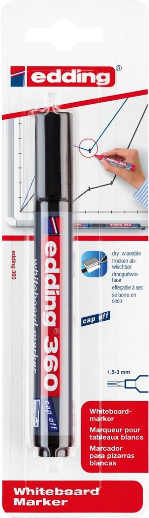 Edding - edding whiteboard marker 360 schwarz, auf Blister