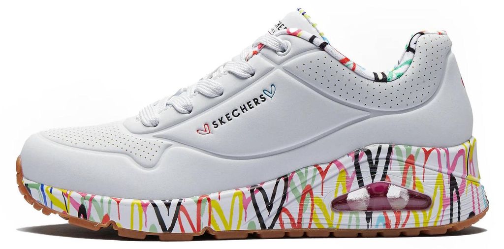 Skechers Uno Loving Love dámske biele tenisky – Memory Foam Obrázok produktu 