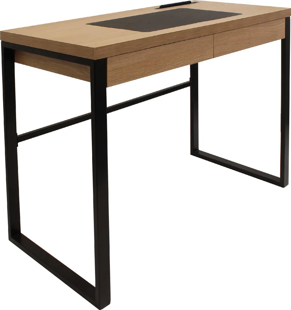 Table de bureau bois et métal pour ordinateur avec cadre acier robuste - 2