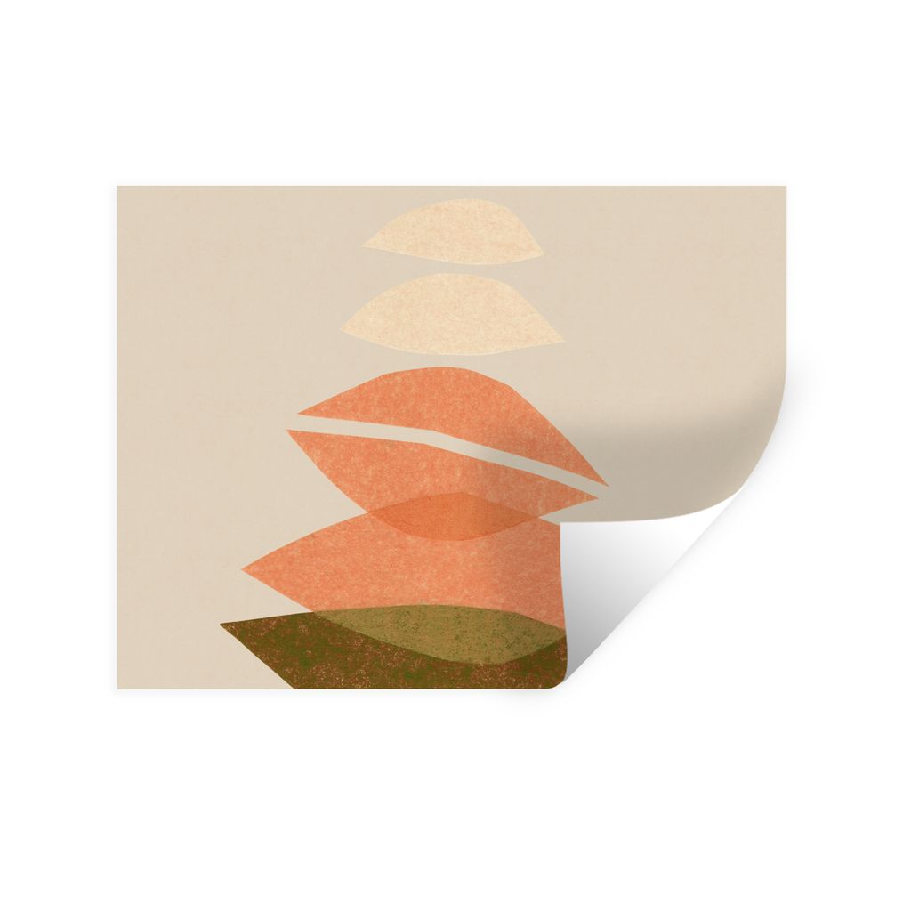 MuchoWow Wandtattoo Wandsticker Wandaufkleber Formen - Pastell - Farben - Abstrakt 80x60 cm Selbstklebend und Repositionierbar - Faltenfrei