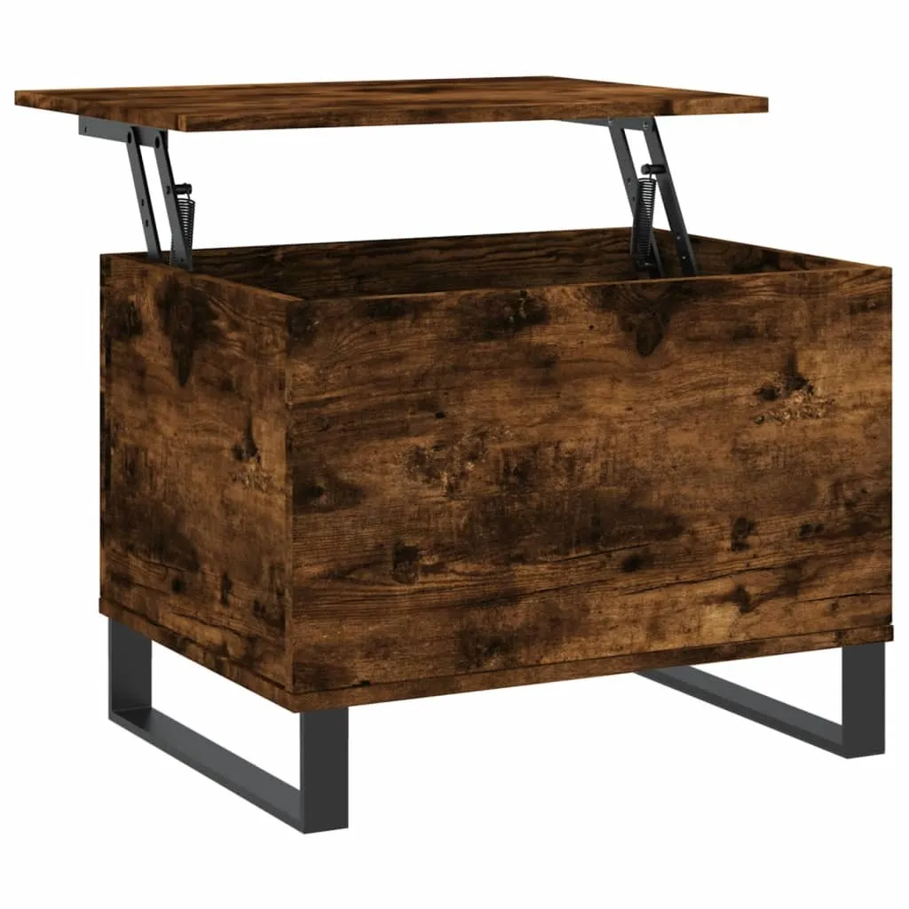 Tavolino Basso 60x44,5x45 cm Legno Rovere Fumé - Qualità ISO