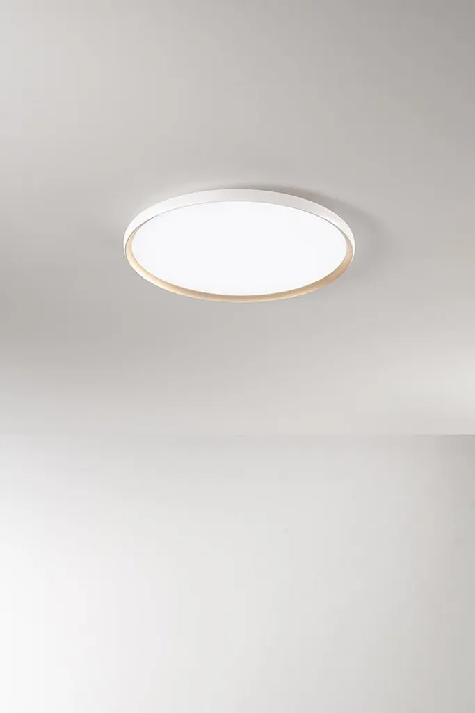 Luminaire Plafonnier Circulaire Design LED 45W CCT Blanc Mat et Or