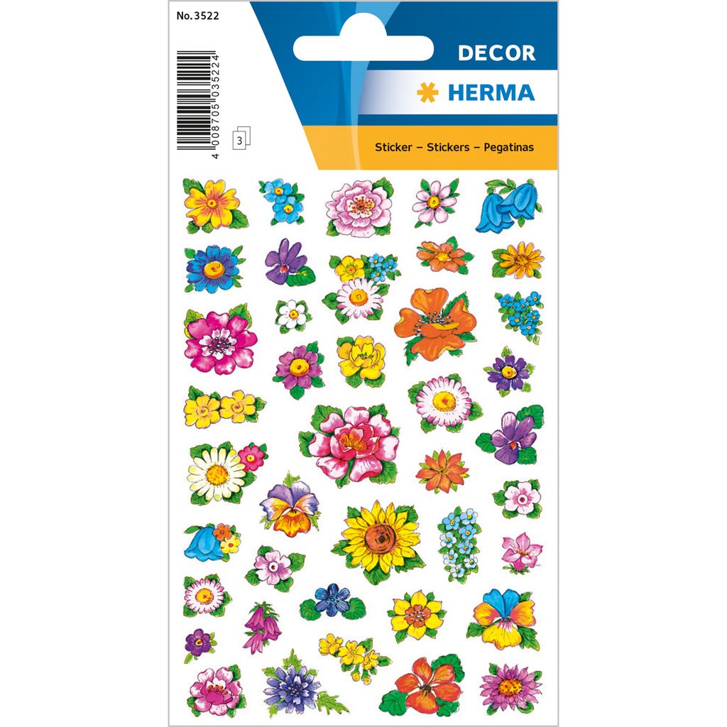 HERMA Sticker DECOR "Kleine Blumenköpfe" 3 Blatt à 41 Produktbild 