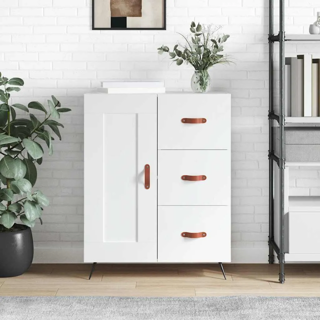Mobile Credenza Bianca vidaXL 90cm Design Minimal Legno Multistrato