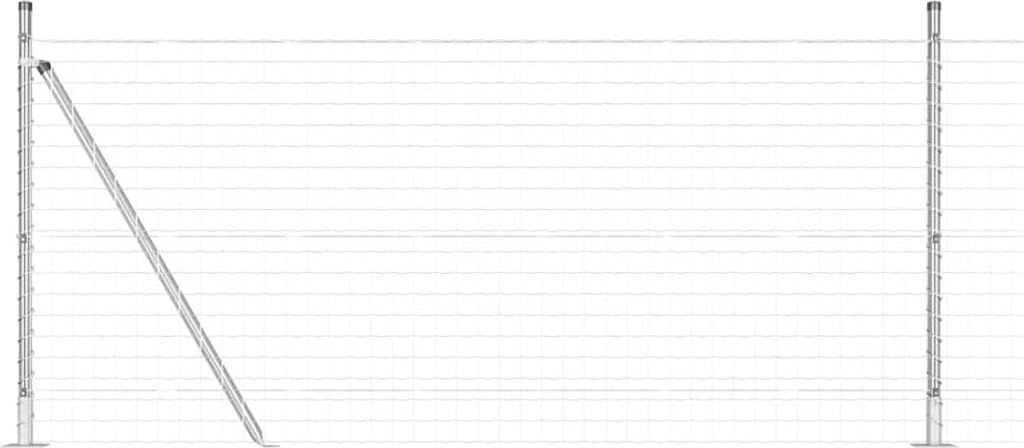 vidaXL Zaun mit Pfosten Silber 0,8 x 25 m Stahl