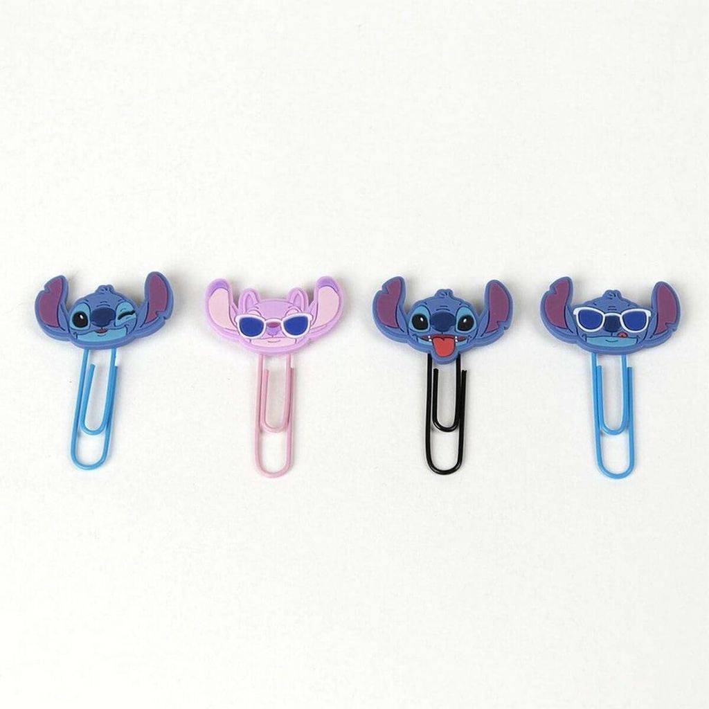CERDÁ LIFE'S LITTLE MOMENTS - Pack de 4 Clips de Stitch, Un Regalo Original de Papeleria para Fans Licencia Oficial - Disney, 2700000338