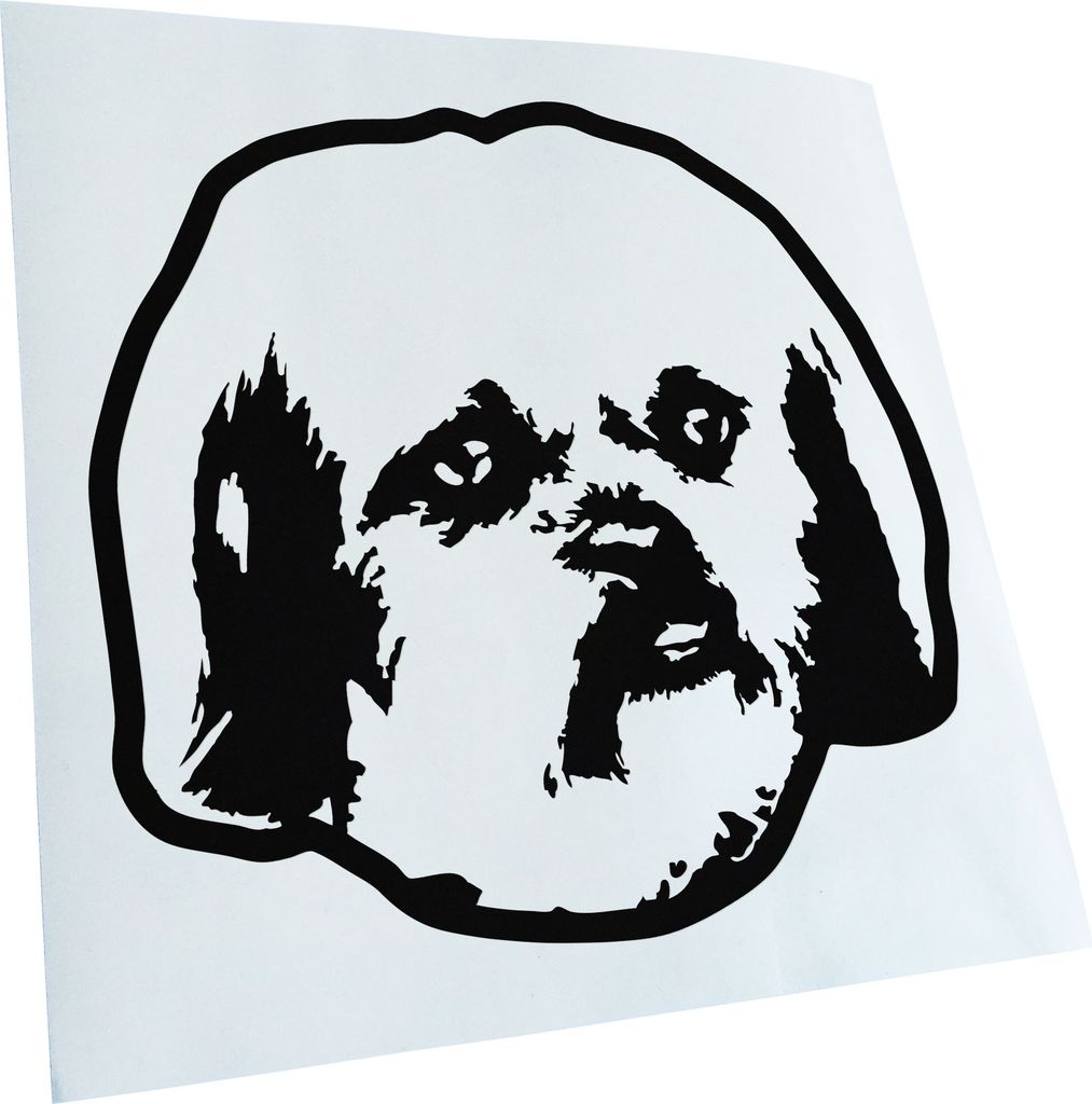 Kiwistar - Autoaufkleber - Peekapoo Hund - Schwarz - 40x36cm - Aufkleber für Auto, Laptop, Fahrrad, LKW, Motorrad mehrfarbig JDM Decal Racing