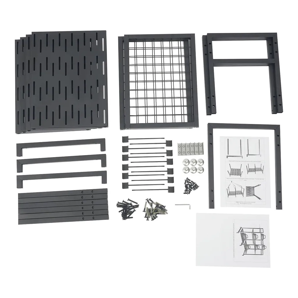 Étagère de stockage 86x30x76,5 cm pour outils de jardin noir métal