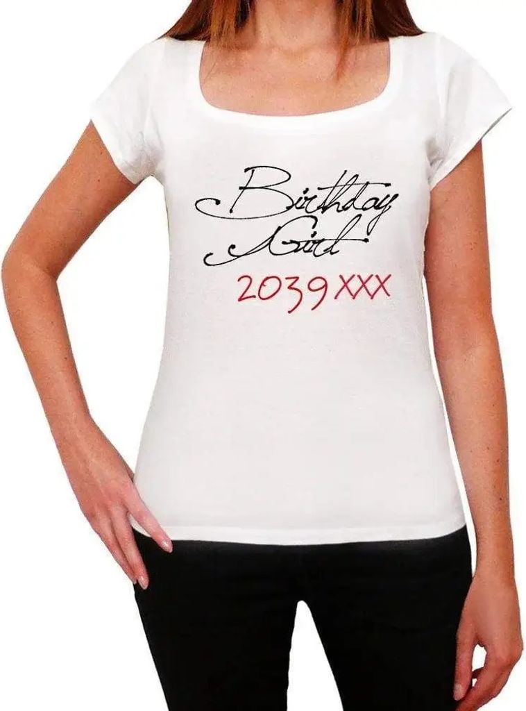 Damen Grafik T-Shirt Geburtstagskind 2039 – Birthday Girl 2039 – Öko-Verantwortlich Vintage Jahrgang Kurzarm Lustige Druck Geburtstag Geschenk...