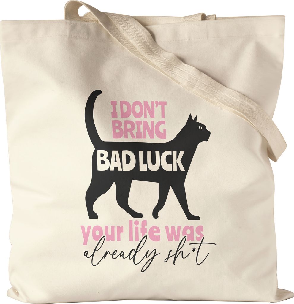I don't bring bad luck Jutebeutel Katzenliebhaber Cat-Mom Katzen-Mama