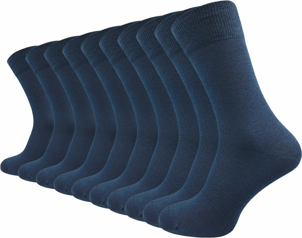 Gawilo PREMIUM Baumwollsocken ohne drückende Naht | extra weich gekämmte Baumwolle | Damen & Herren (10 Paar), Blau / 43 - 46