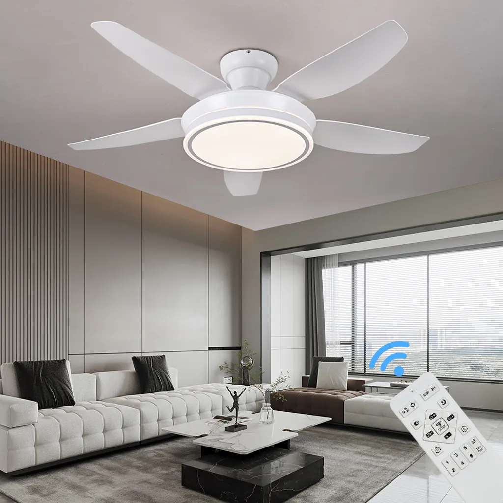 Ventilateur de plafond LED 4540-1 blanc avec télécommande et 6 vitesses