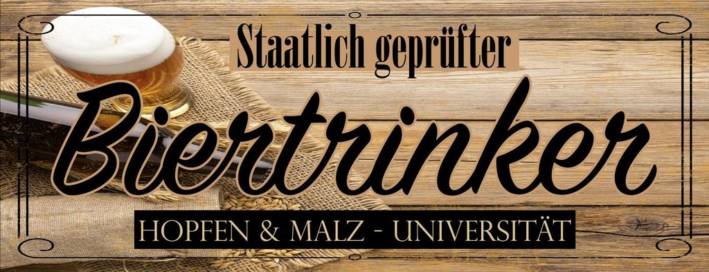 vianmo Holzschild 10x27 cm staatlich er Biertrinker