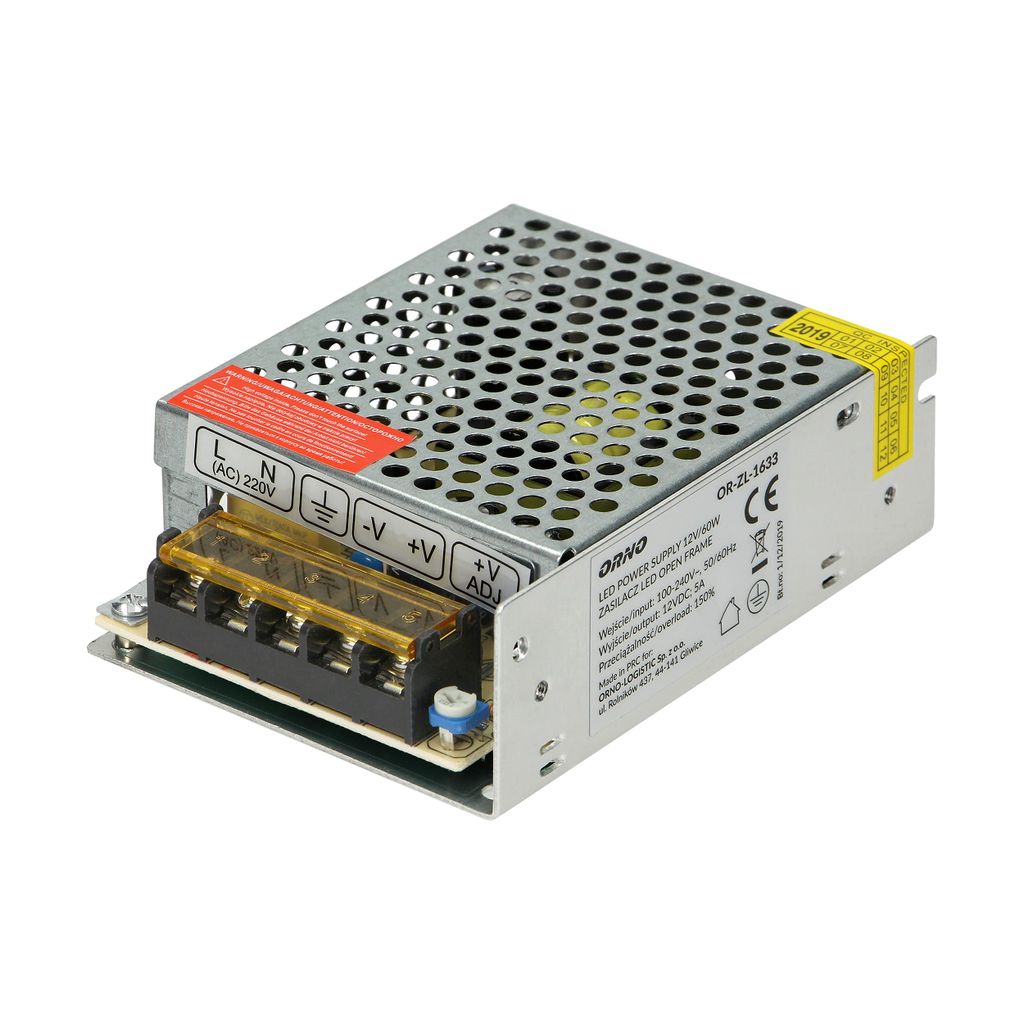 ORNO 12v Netzteil Open Frame mit Überlast- und Kurzschlussschutz (60W)