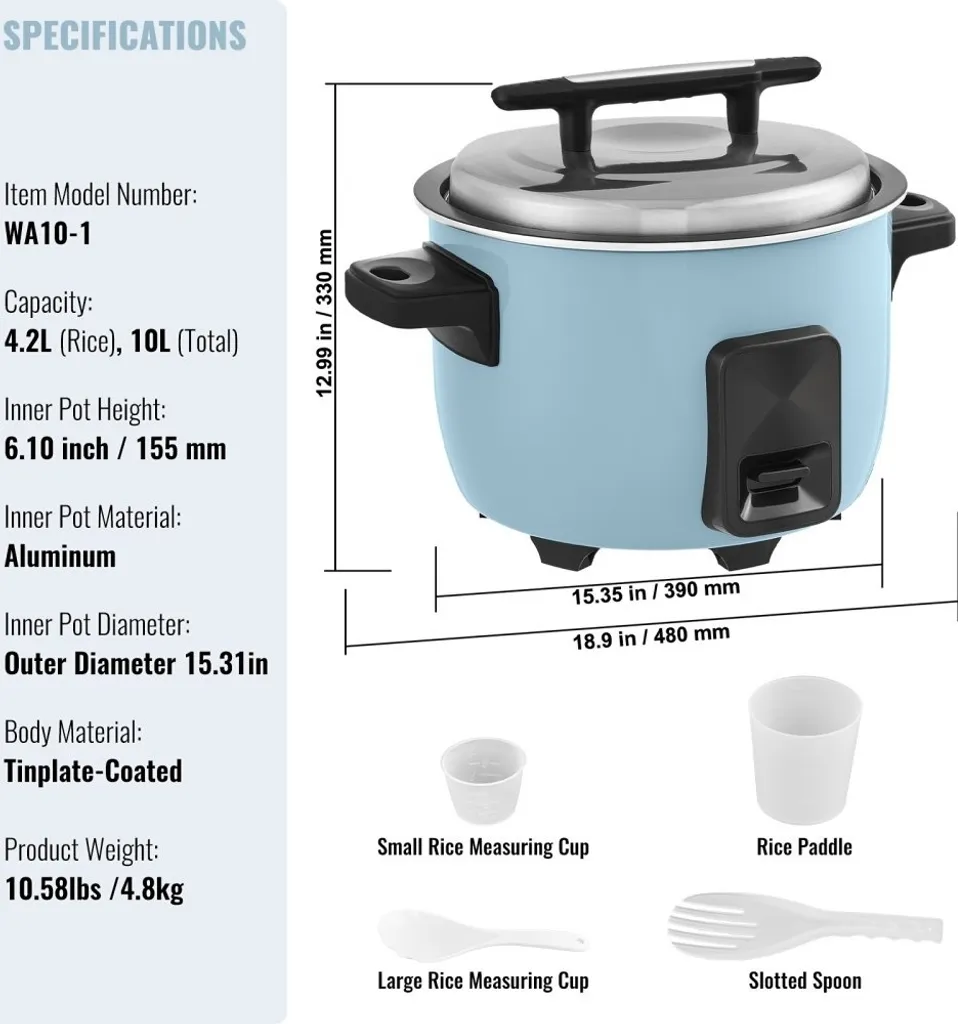 Cuiseur à riz pour restauration - Capacité 50 portions pour collectivités