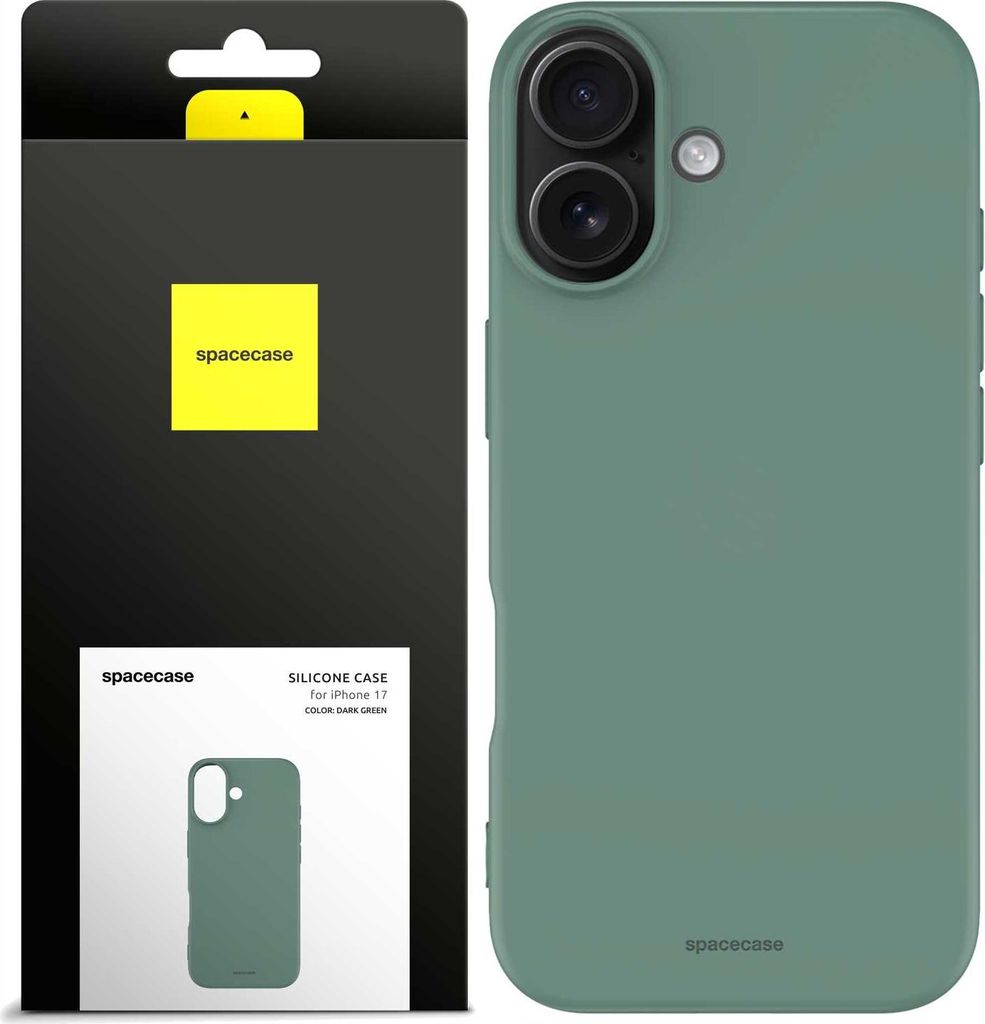 Dunkelgrünes Spacecase Silikonhülle iPhone 17