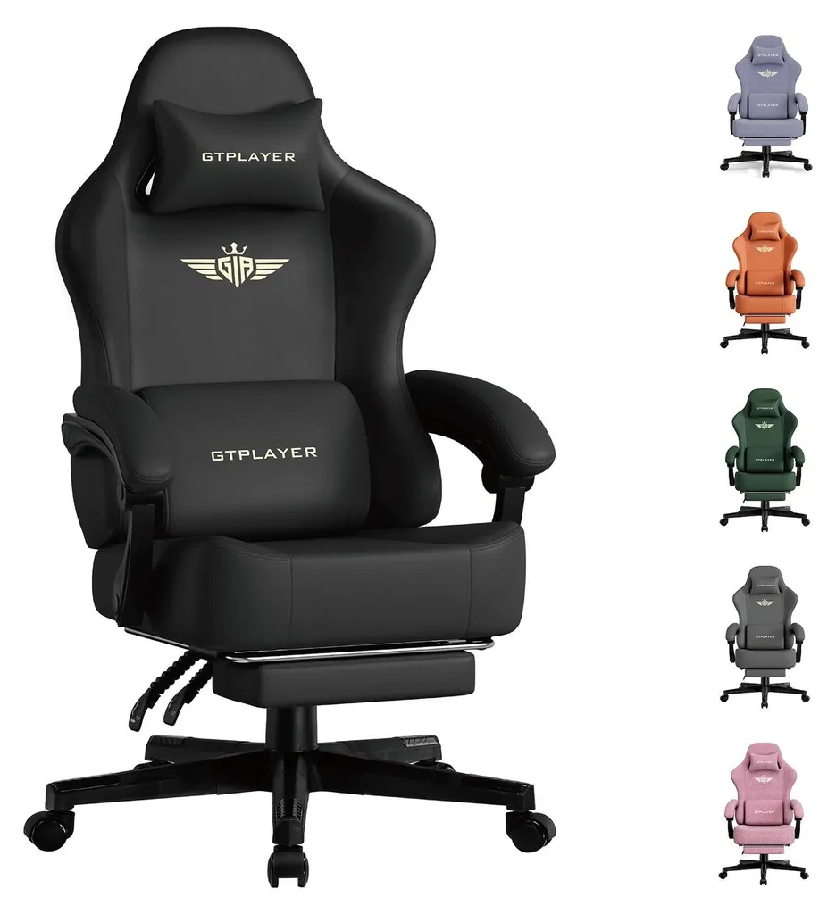 Chaise de bureau ergonomique respirante, dossier réglable et cuir noir