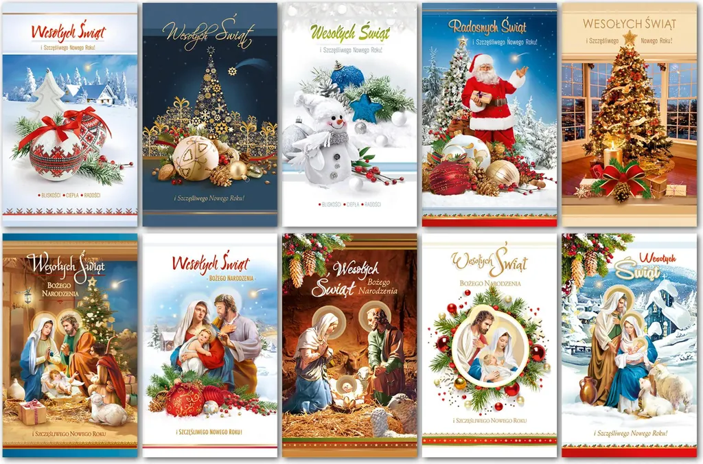 Lot de 10 cartes de Noël en relief 3D avec enveloppes et vœux festifs