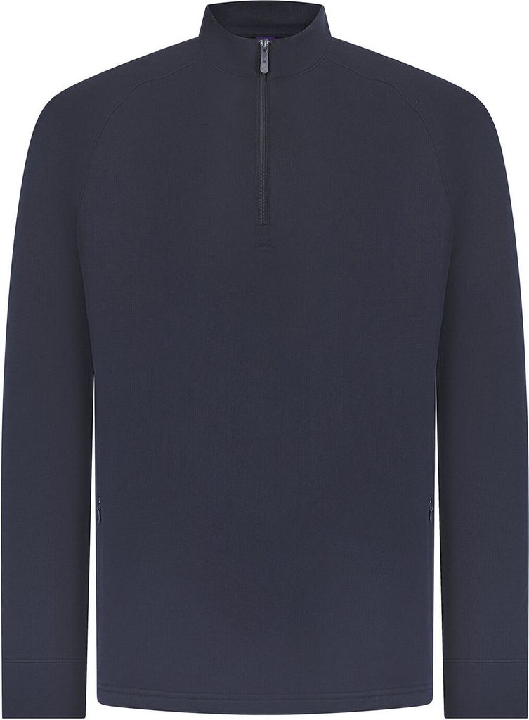 Henbury Herren Oberteil mit Reißverschluss bis zur Brust, langärmlig RW4845 (XS) (Marineblau)