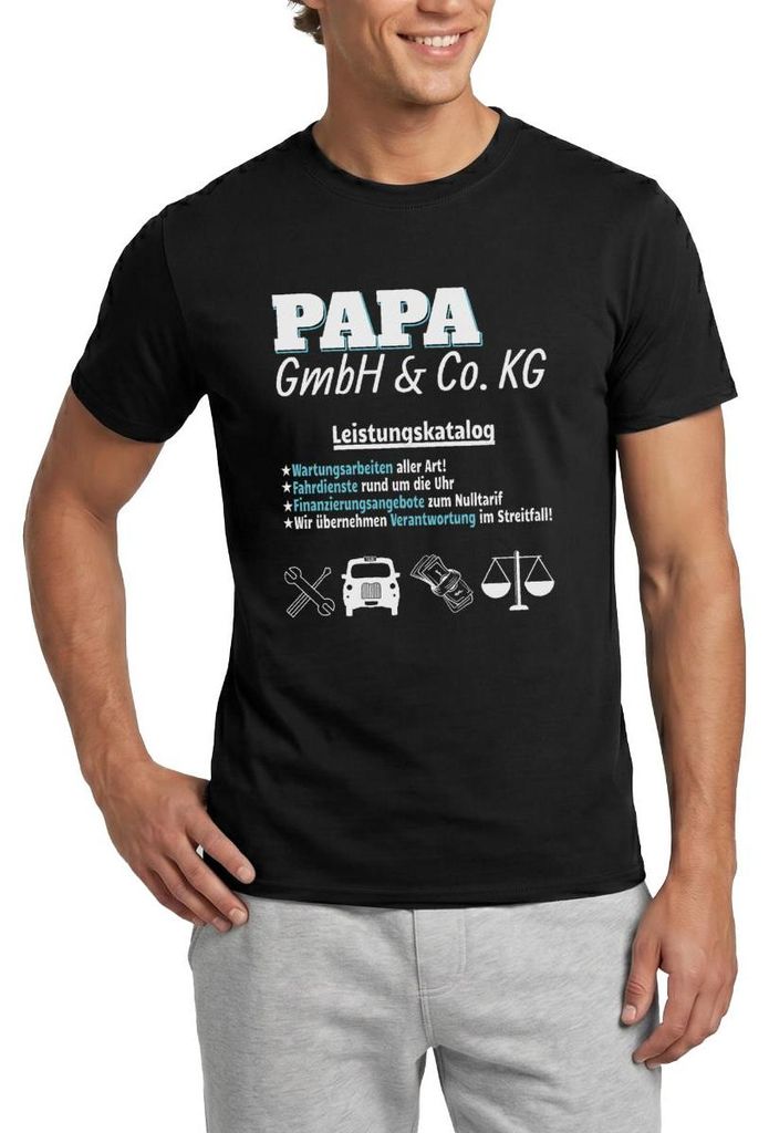 Spreadshirt Firma Papa GmbH & Co KG Vatertag Vater Opa Männer T-Shirt, XL, Schwarz