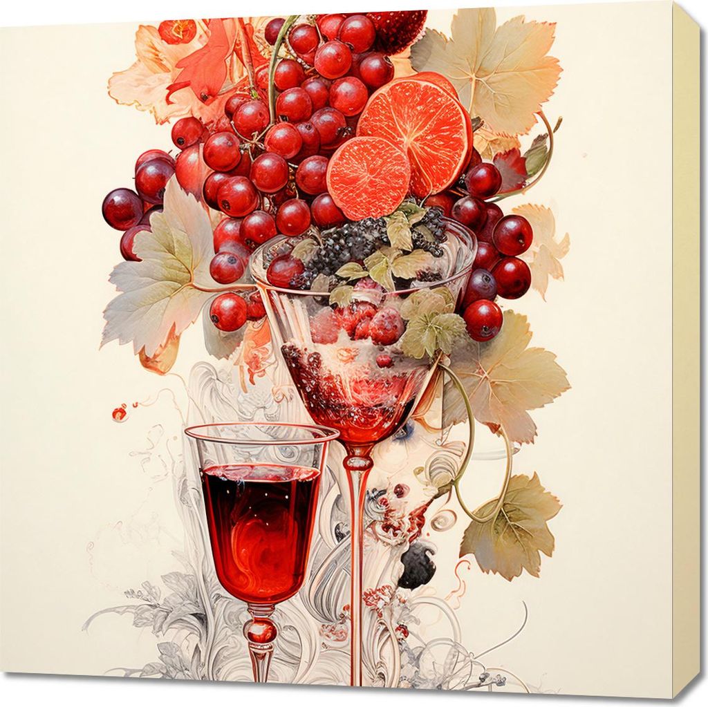 Bild 70x70cm Blutiger Fruchtcocktail