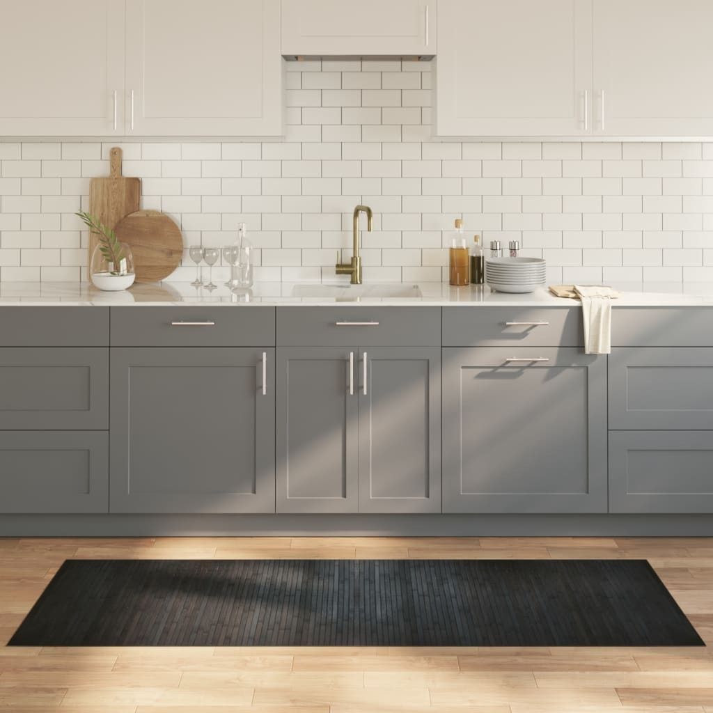 "im Angebot" Teppich Rechteckig Grau 70x200 cm Bambus - Designerteppiche CC17314