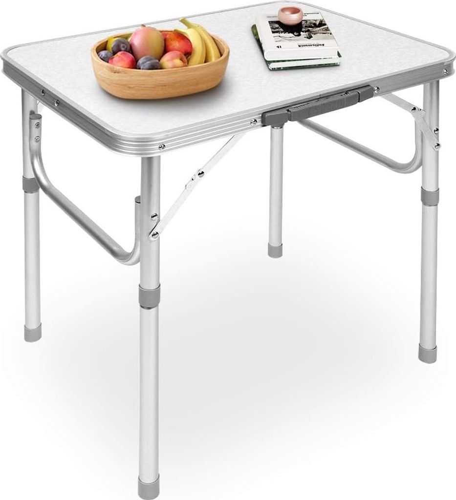 Höhenverstellbarer Klapptisch - Zusammenklappbarer Gartentisch für Camping und Outdoor-Aktivitäten