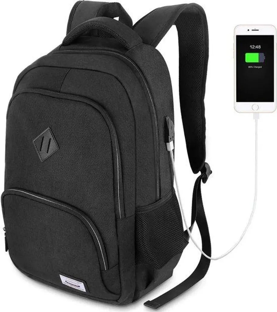 Sacoche de travail noire pour PC 15,6 pouces avec port de charge USB