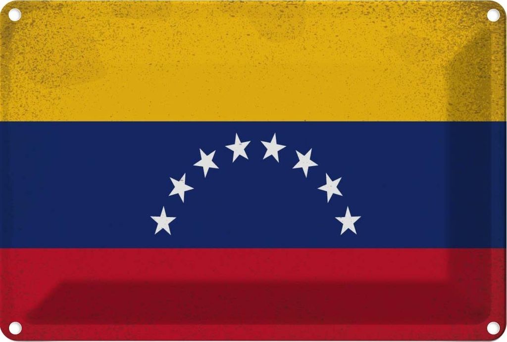 vianmo Blechschild 20x30 cm Venezuela Vintage Flagge Fahne Wappen