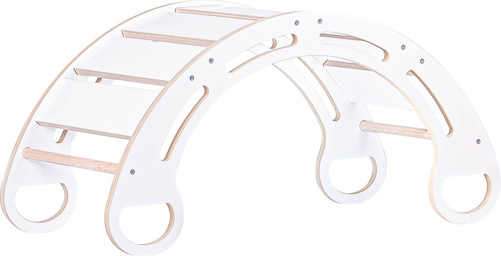 Montessori-Holzschaukel für Kinder Babylike, Kletterbogen Bogenwippe Kletterleiter Kinder, Geschenk für Baby
