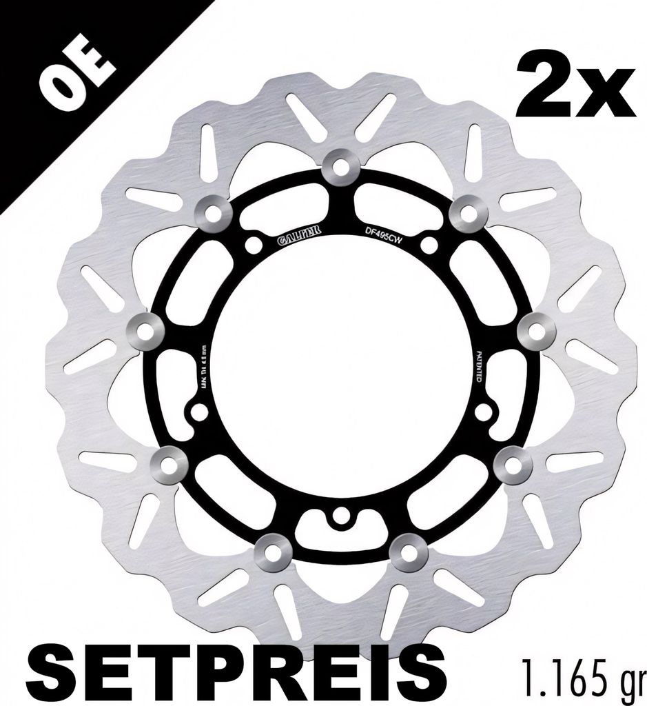 Galfer Bremsscheibe Set 2x DF495CW WAVE kompatibel mit Yamaha MT-03 XSR A Niken FZ 6 Fazer S MT-07 MT-09 600 - 1900 ccm Bj. 2003 - 2025, mit ECE R9...