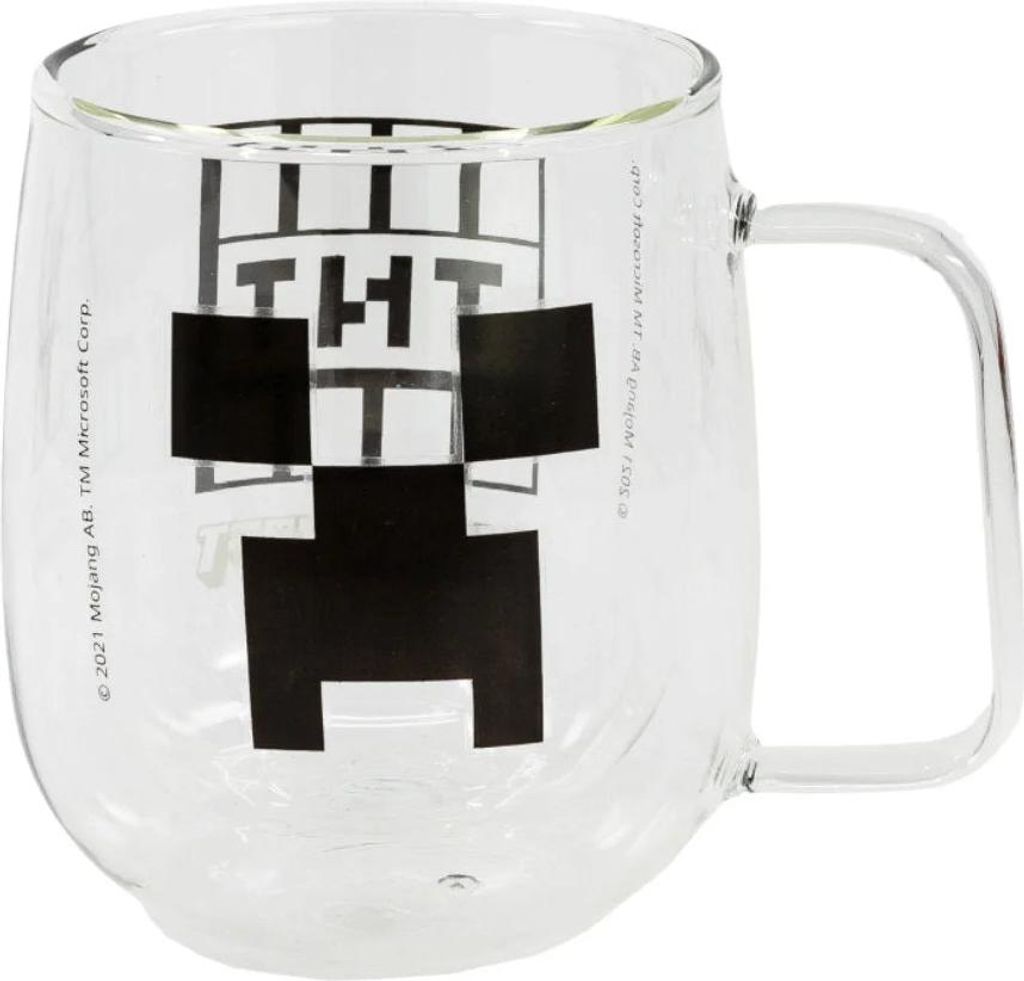 Minecraft Gamer Creeper TNT doppelwandige Kaffeetasse Teetasse Glastasse 290 ml