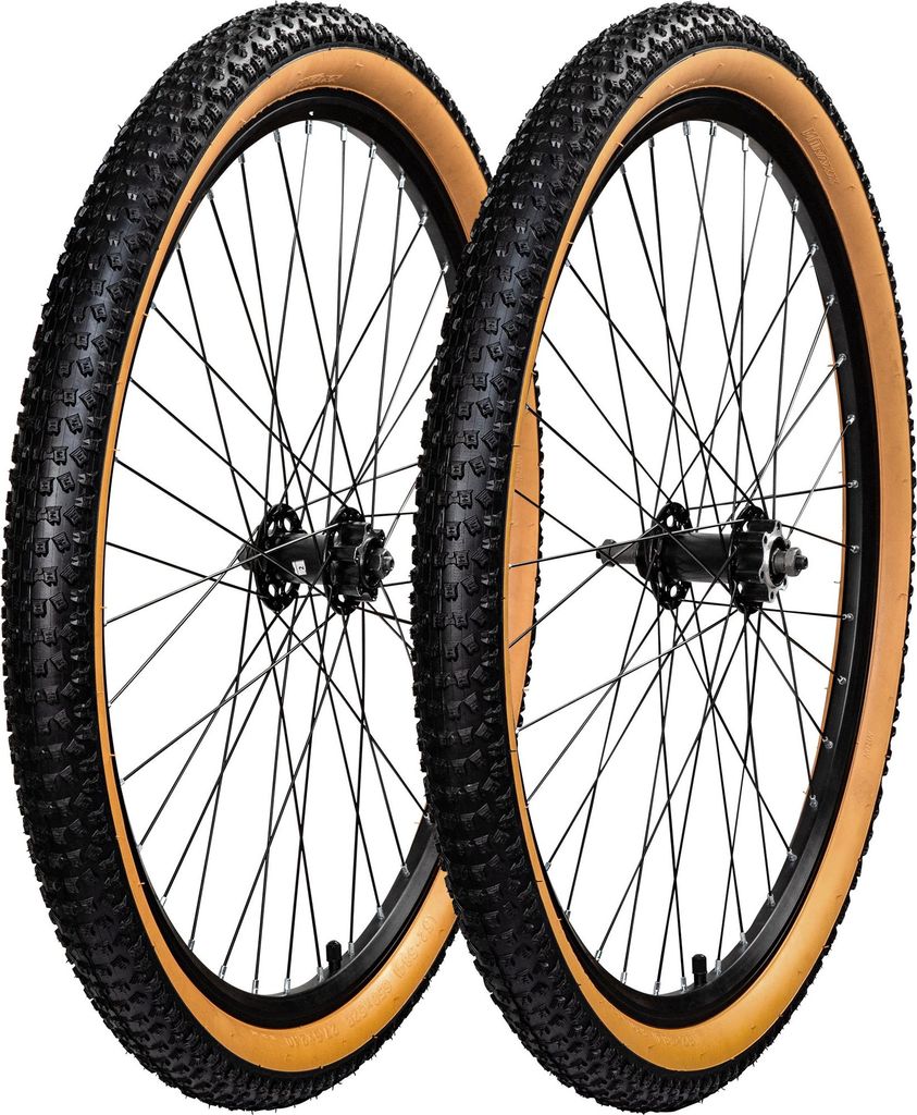 Komplettrad Felge mit Reifen Mountainbike Felgen Laufradsatz Fahrrad Laufrad schwarz/braune Sidewall 27,5 x 2,10" Vorder- und Hinterrad
