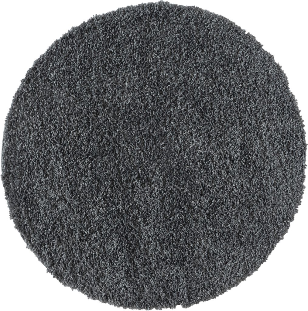 MY-RUG Teppich, Hochflorteppich Shaggy Star, 120x120, dunkelgrau, leicht glänzend, extra flauschig, rund