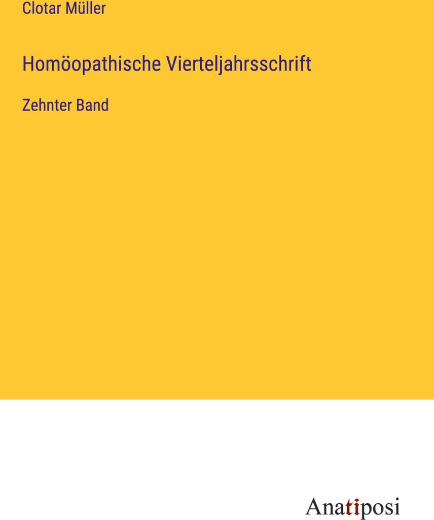 Homöopathische Vierteljahrsschrift