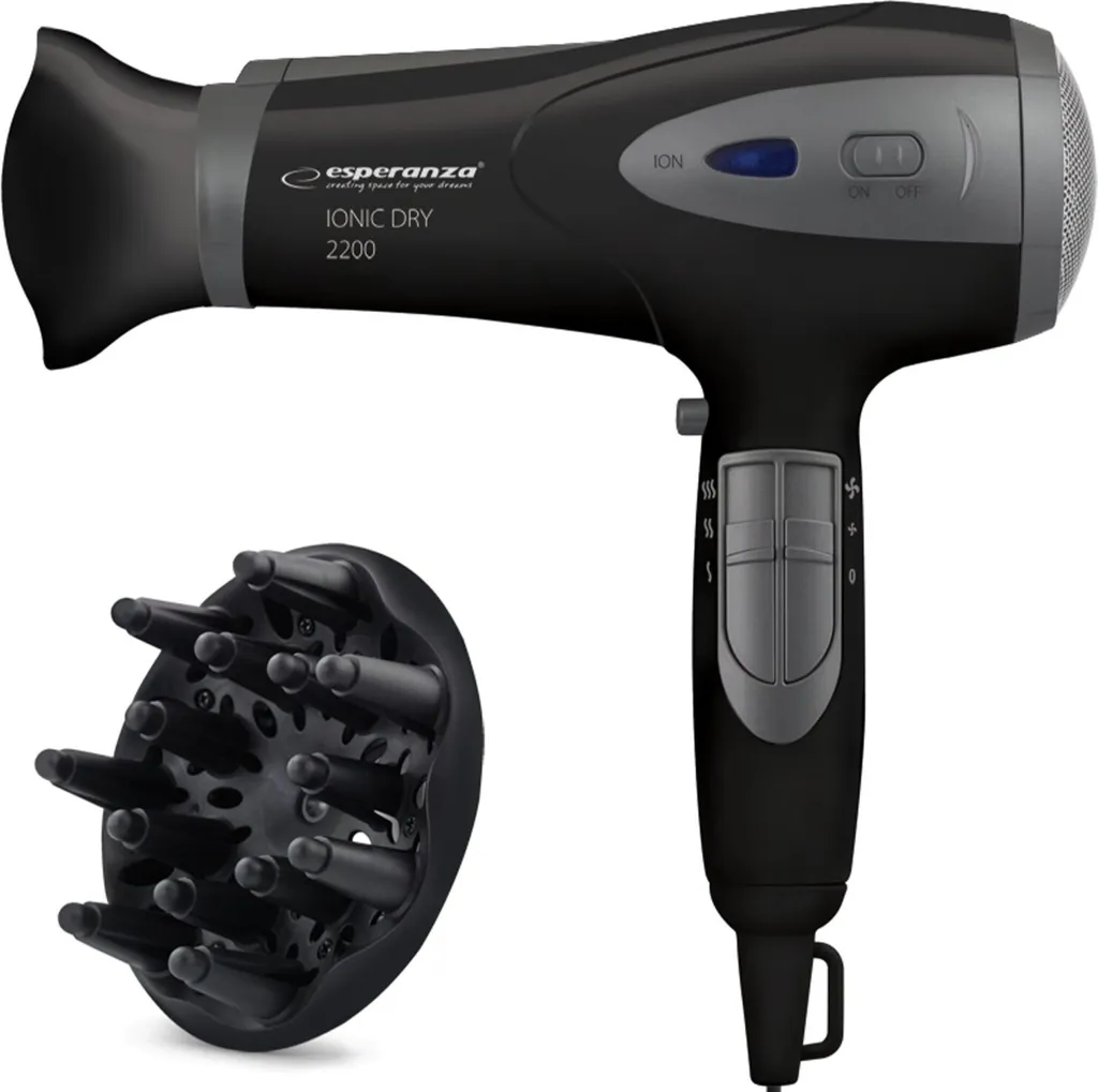 Sèche-cheveux noir ESPERANZA EBH005K idéal pour brushing rapide matin - 3