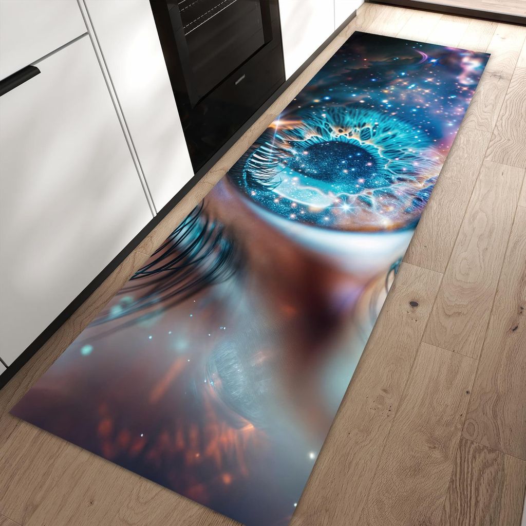 Küchenteppich 80x250cm rutschfest & abwischbar PVC Läufer - Galaktisches Auge