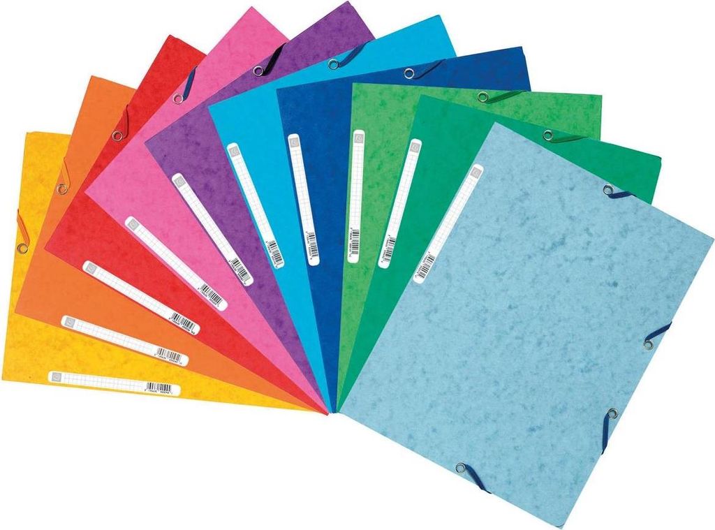 Exacompta – Elasto-Ordner, 3 Klappen, ft A4, verschiedene Farben, 10 Stück
