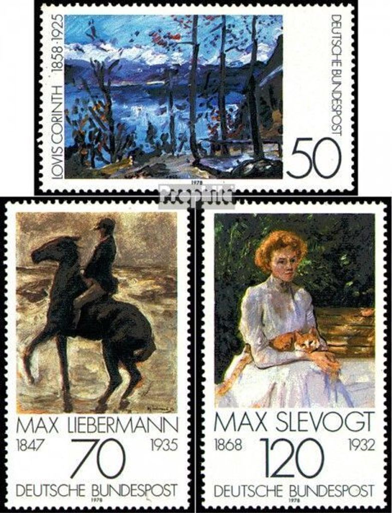 Briefmarken BRD (BR.Deutschland) 1978 Mi 986-988 (kompl.Ausg.) FDC Deutscher Impressionismus