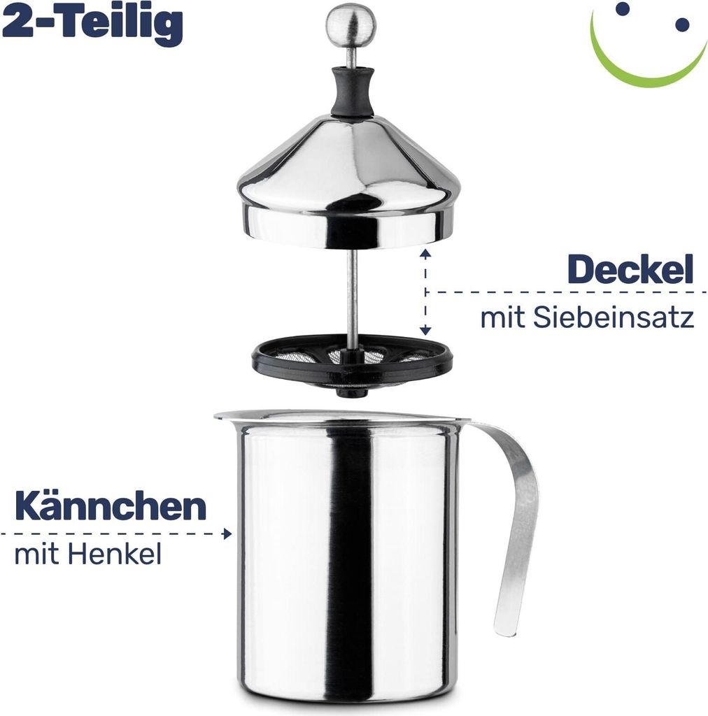 Manueller Edelstahl Milchaufschäumer: Perfekter Schaumgenuss