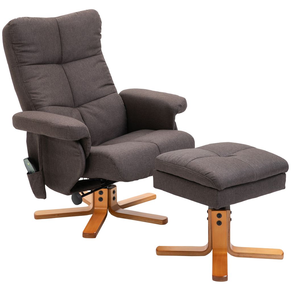 HOMCOM Relaxsessel Massagesessel mit Fußhocker Stauraum Produktbild 
