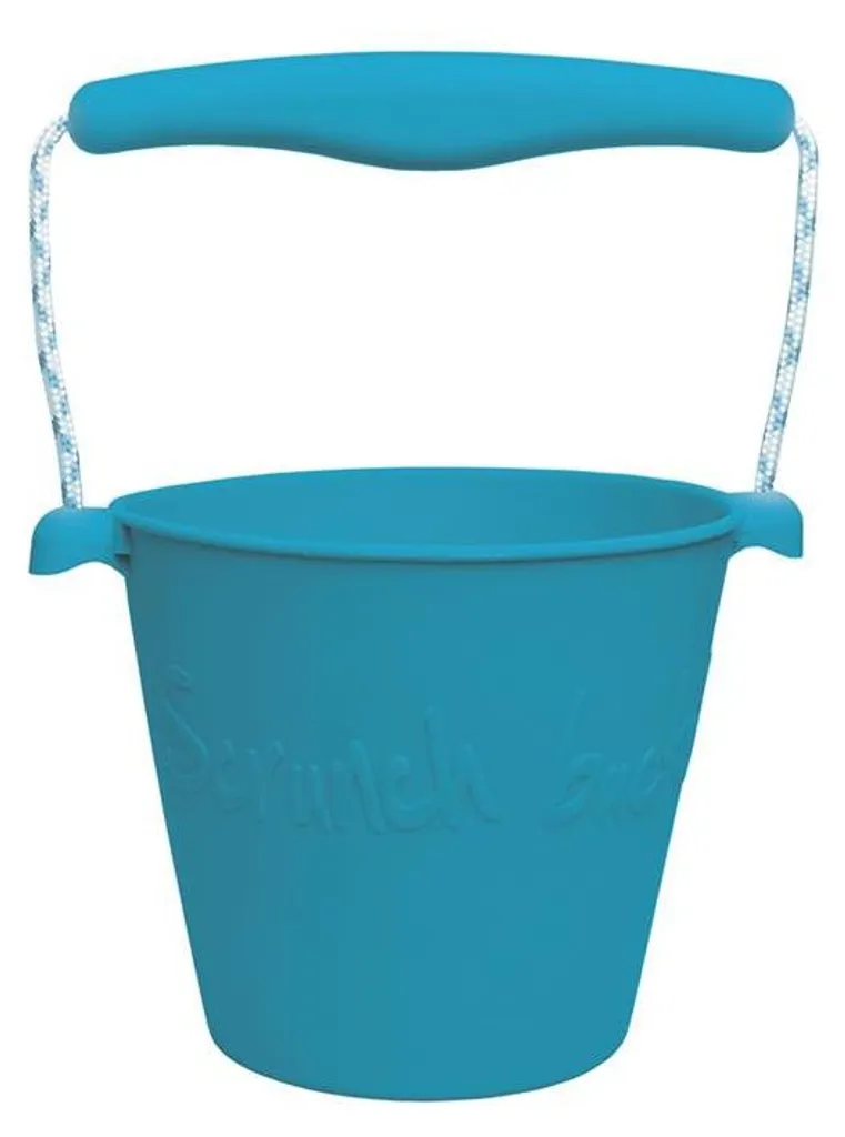 Seau Scrunch bleu 1,5L pliable et incassable en silicone durable