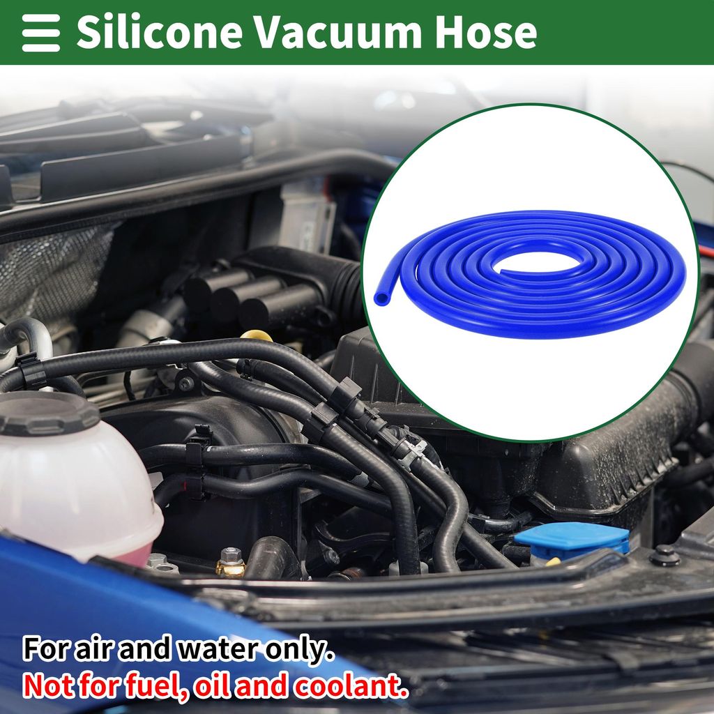 Silikon-Vakuumschlauch für Automobil-Vakuumsysteme 10Ft 4/6/8/12m ID 2mm Dicke Hochtemperatur-Blau 1 Set 130PSI Max Druck