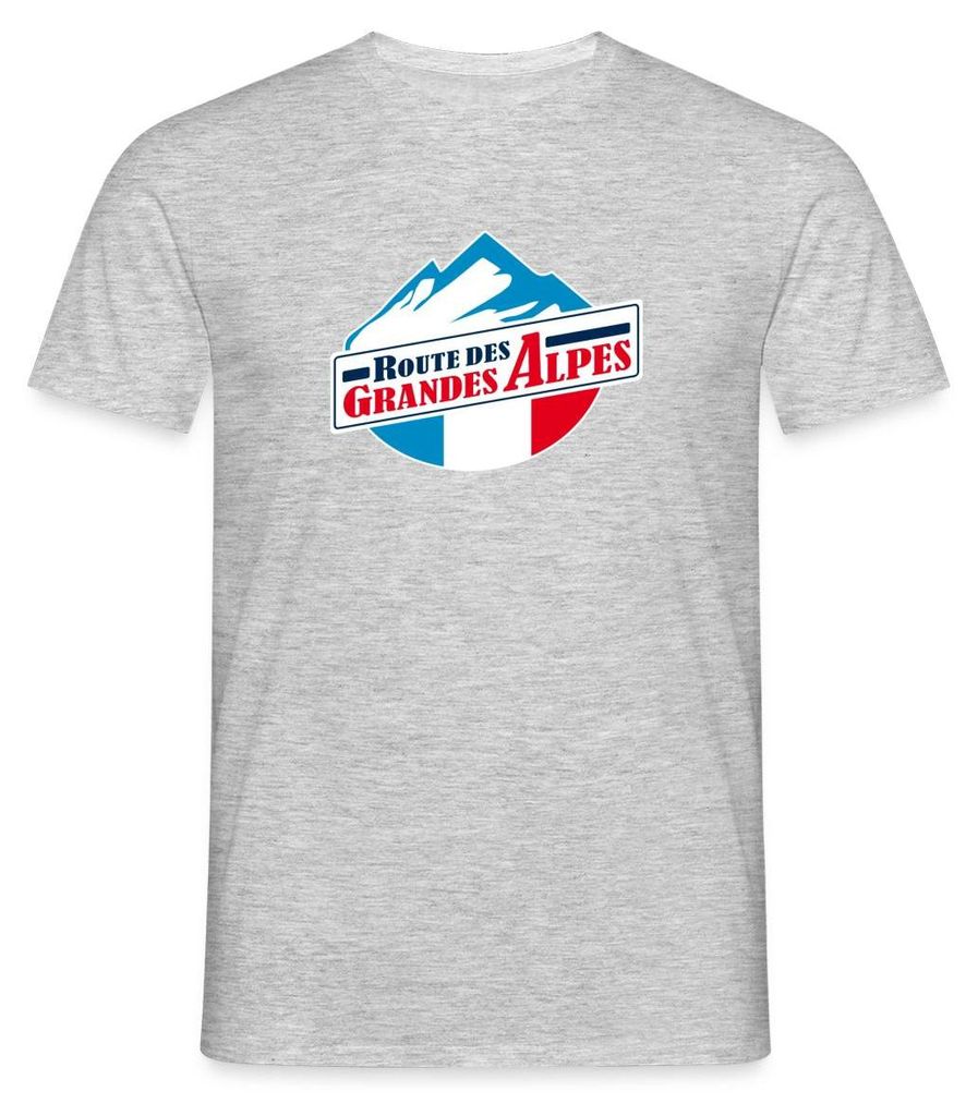 Spreadshirt Route Des Grandes Alpes Logo Männer T-Shirt, 3XL, Grau meliert